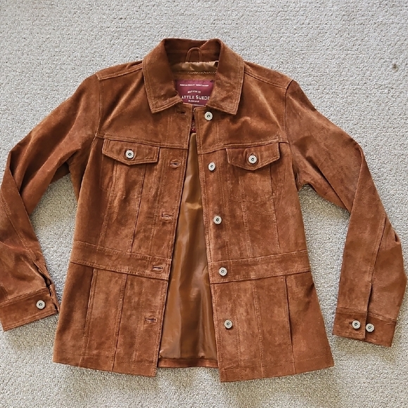 Eddie Bauer Jackets & Blazers - Eddie Bauer Seattle Suede Jacket - Chestnut Brown and Burgundy Label